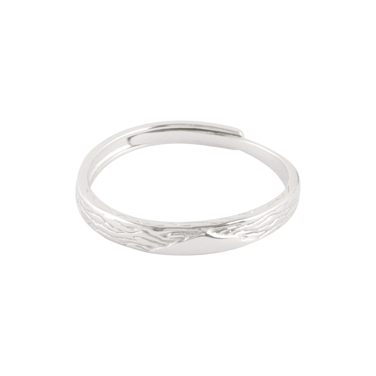 純銀對戒，情侶戒指 冰川波紋紋理；純粹與流動的自然之美（3961女款）