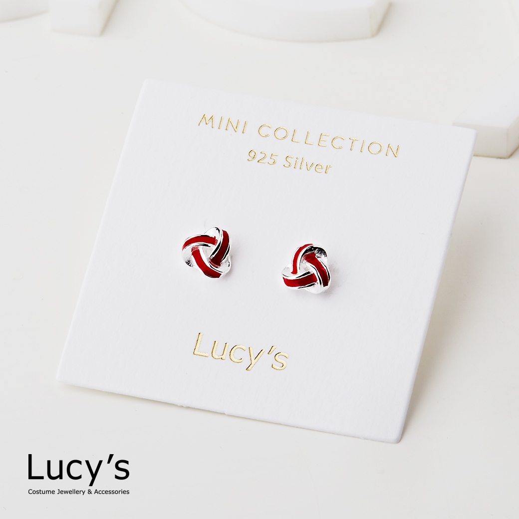 925純銀〔輕銀系列〕線條扭結 (四色) 耳環 (72187/106880/106881/106882)