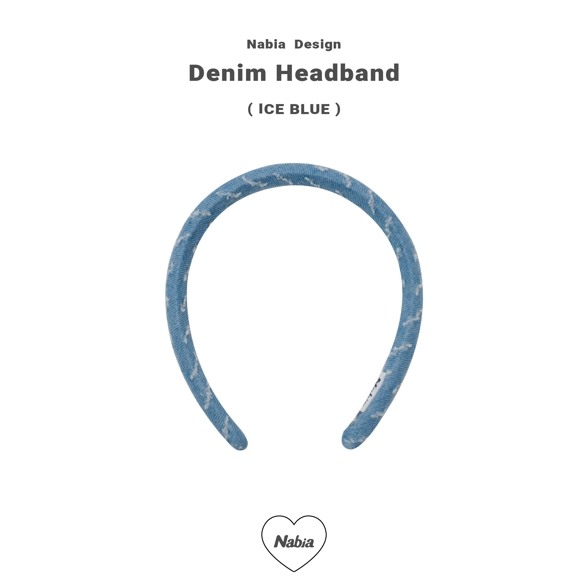 泡泡牛仔訂製髮箍 — 淺藍