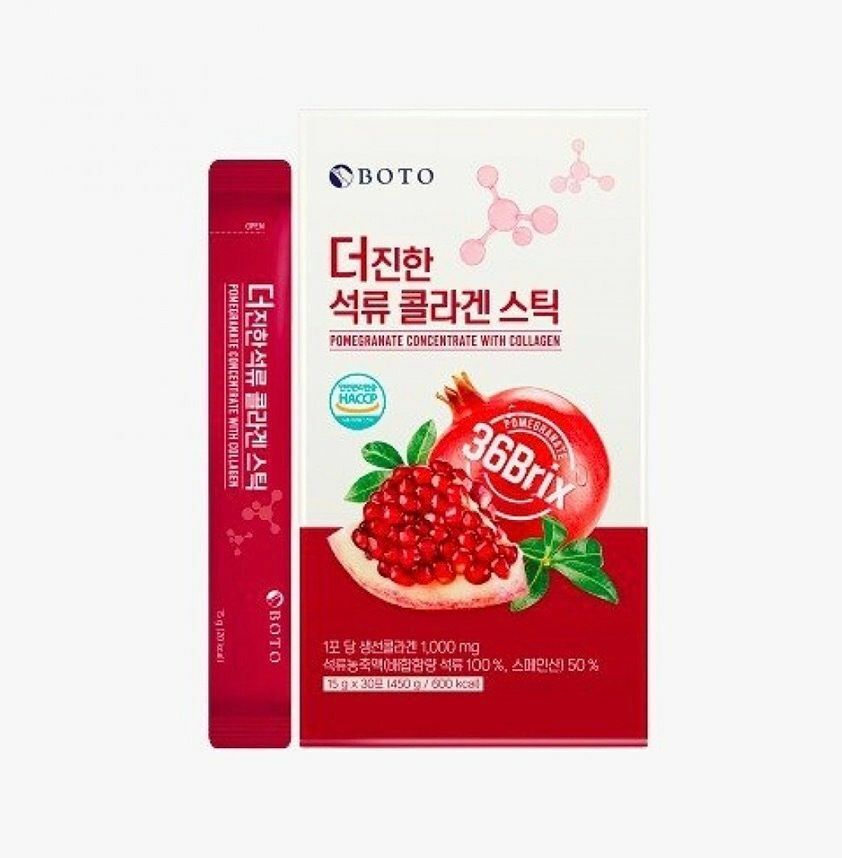BOTO 膠原蛋白濃縮紅石榴汁隨身包 (15gx30條)8809240246306
