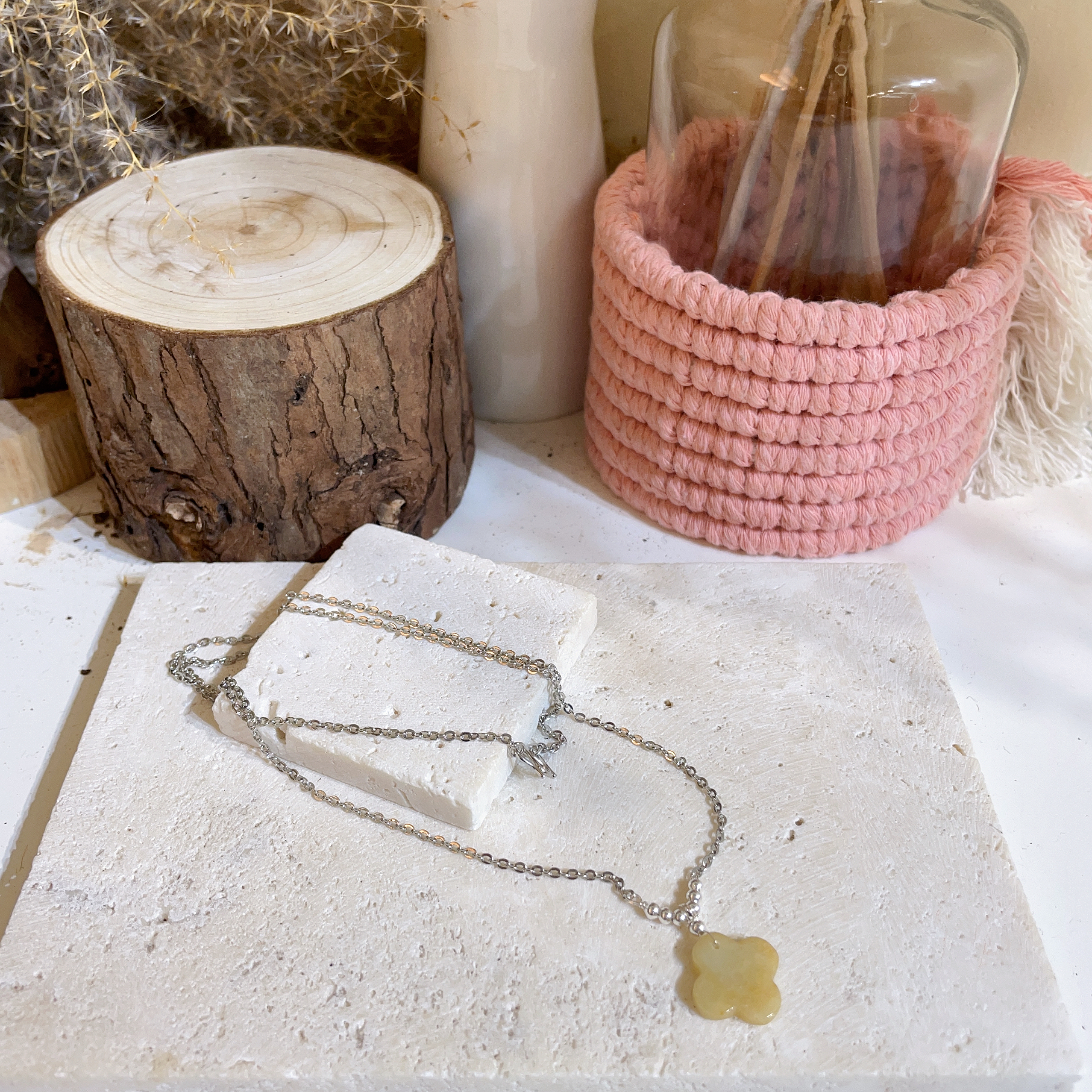 四葉草黃玉頸鏈 （45cm）