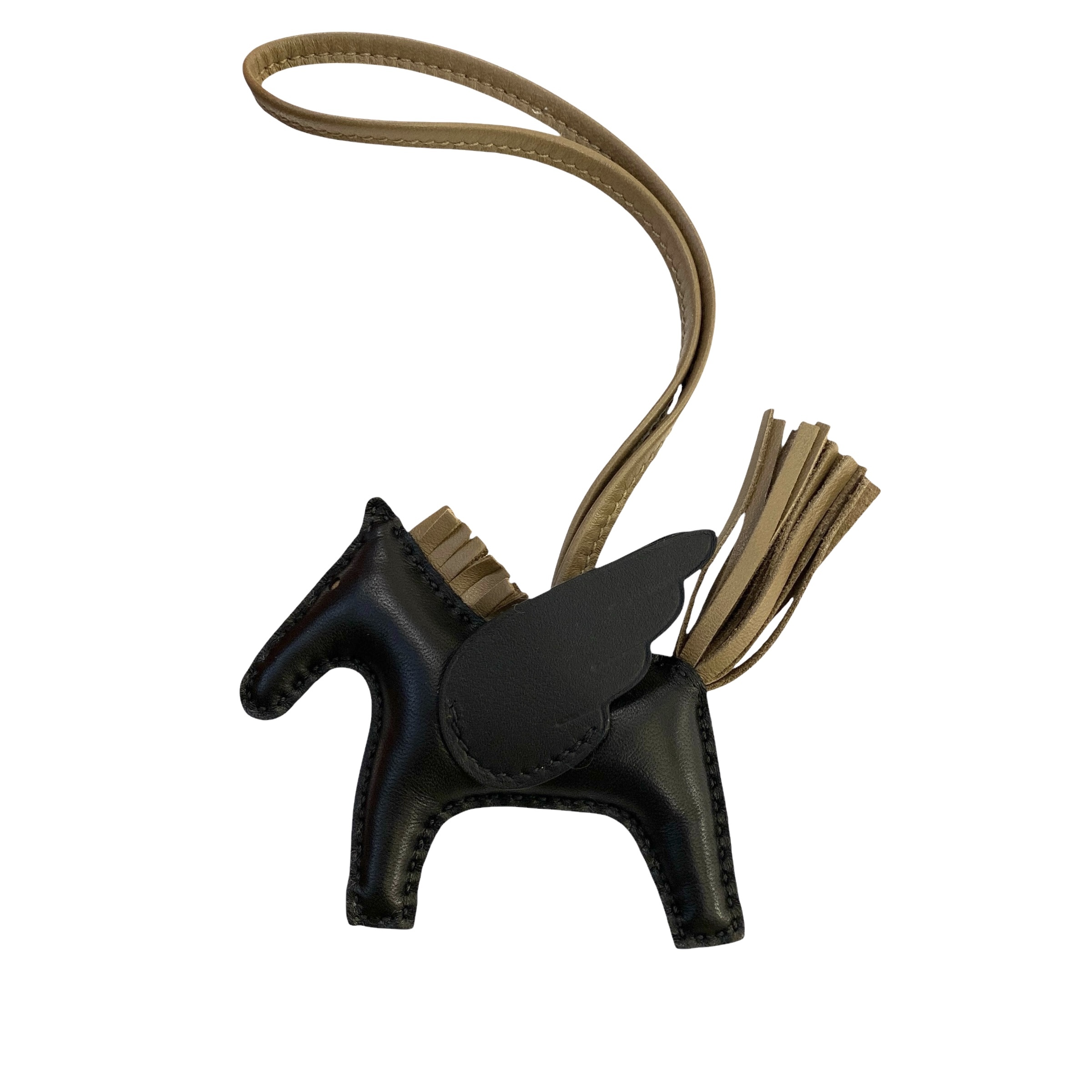 全新HERMES 飛馬 PM 黑色x啡色 Rodeo Charm #BRAND NEW#香榭站正品