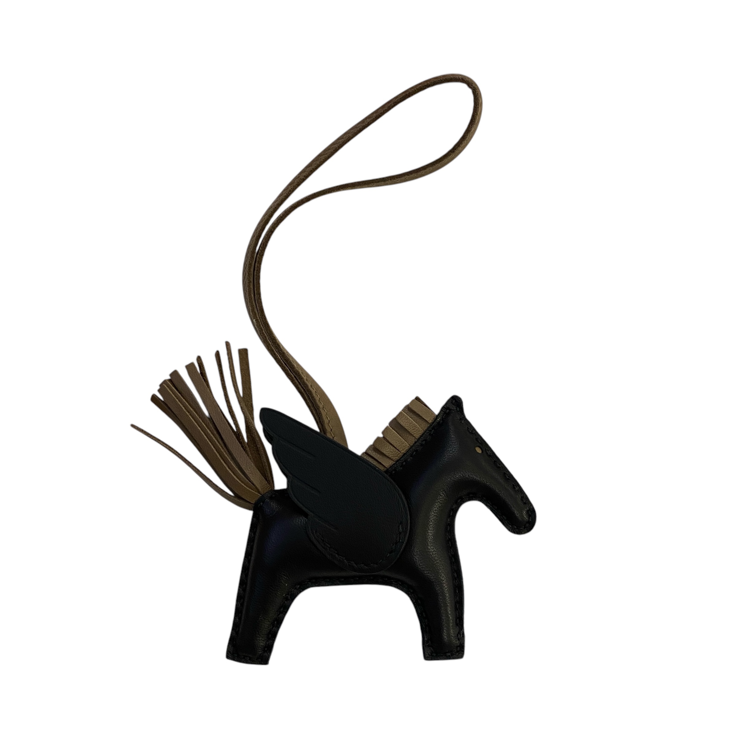 全新HERMES 飛馬 PM 黑色x啡色 Rodeo Charm #BRAND NEW#香榭站正品