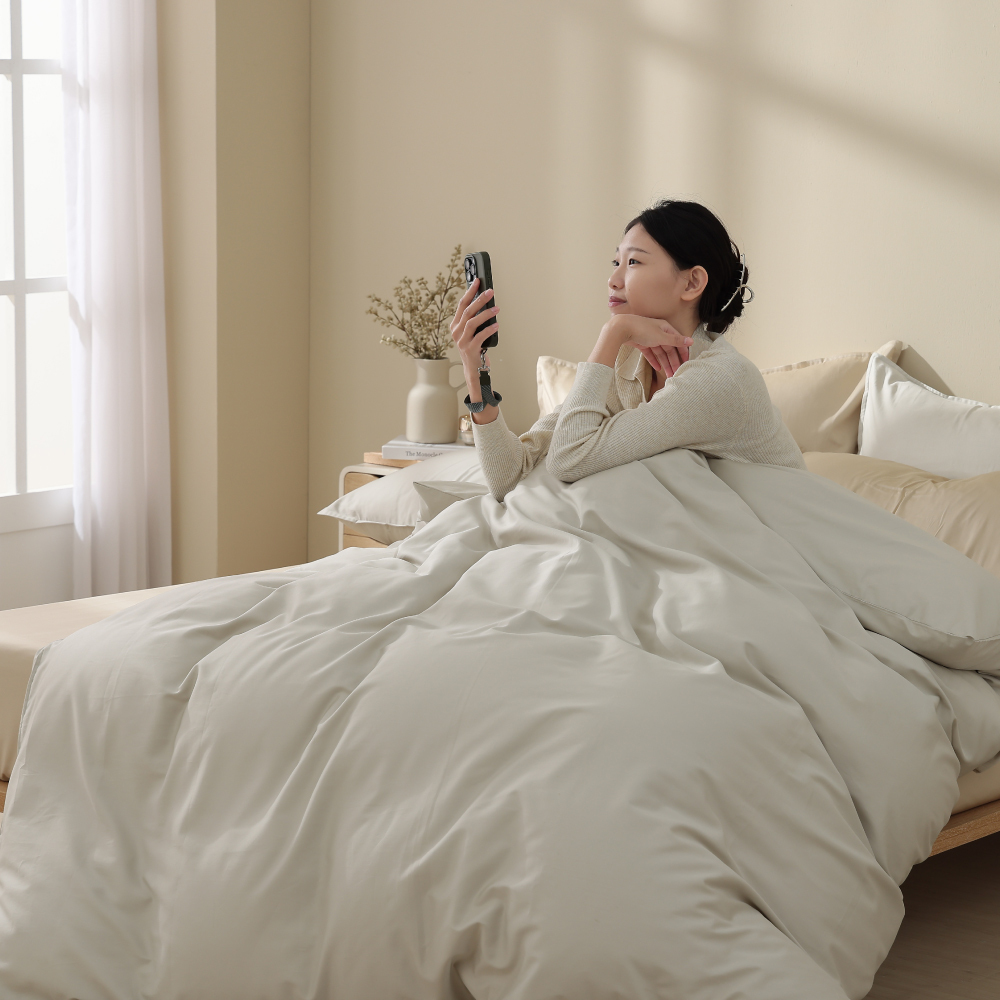 300織精梳純棉｜100%純棉｜單品｜法式壓框枕套｜1入