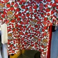 [S] MOSCHINO KIDS STRAWBERRY PRINT T-SHIRT,RED, MGM02BLBB90-83504 (SM875)