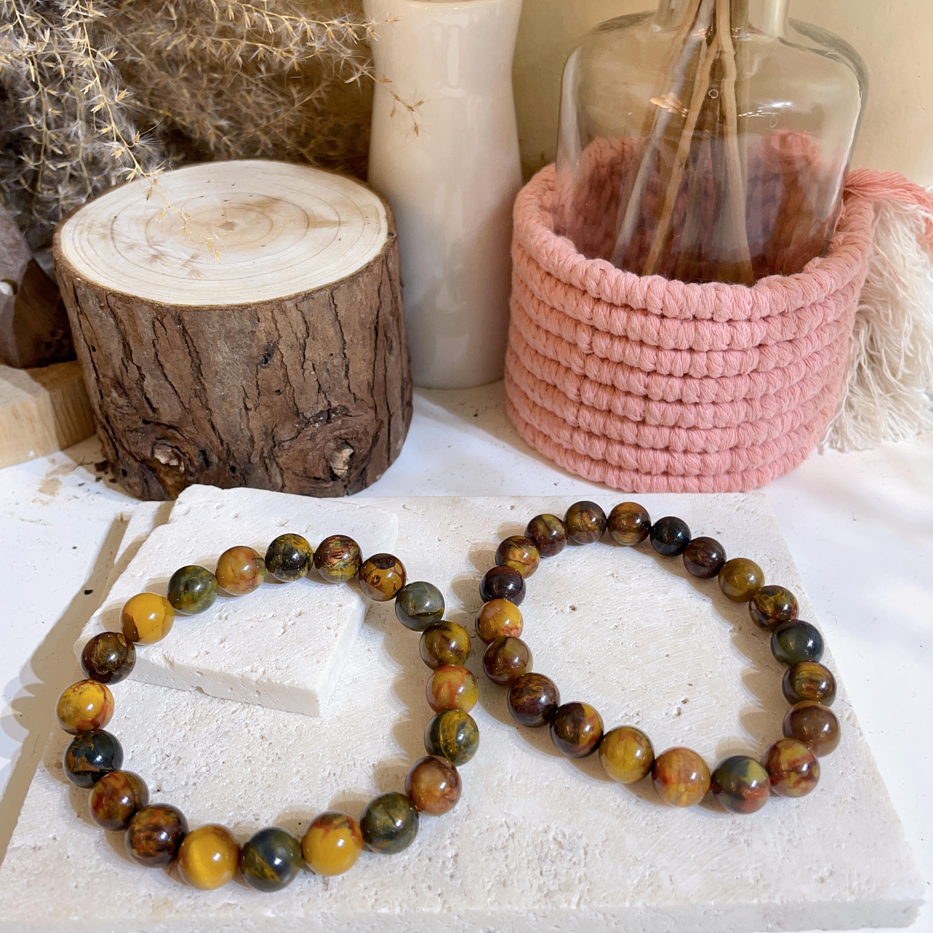 紅黃彼得石手串 9mm