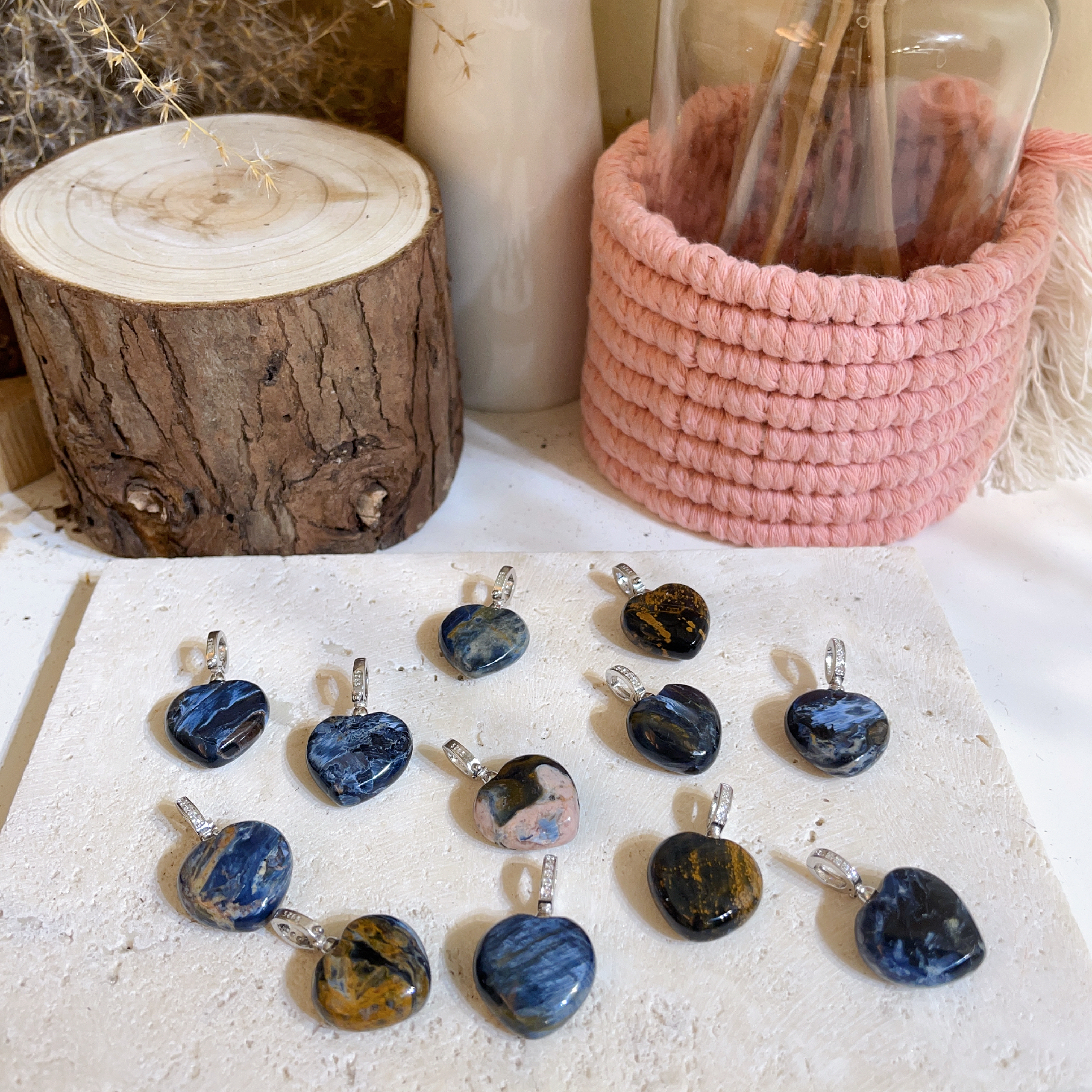 純銀彼得石心心吊墜