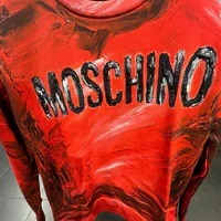 [S] MOSCHINO LOGO LETTERING PAINT PRINT SWEATSHIRT,RED, HUF05BLCA23-50842 (SM879)