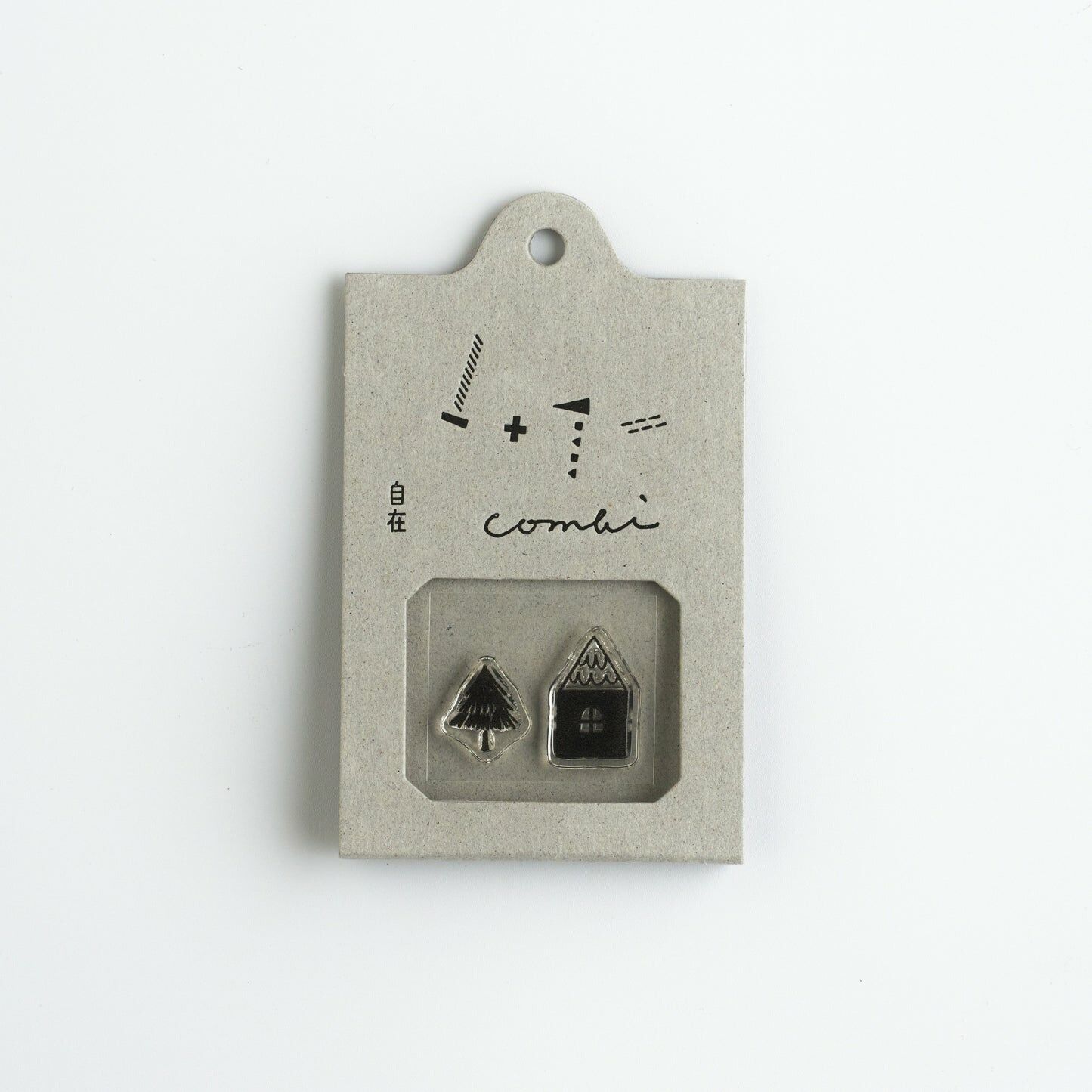 水縞 自在水晶印章 Combi｜房子與樹｜JAPAN