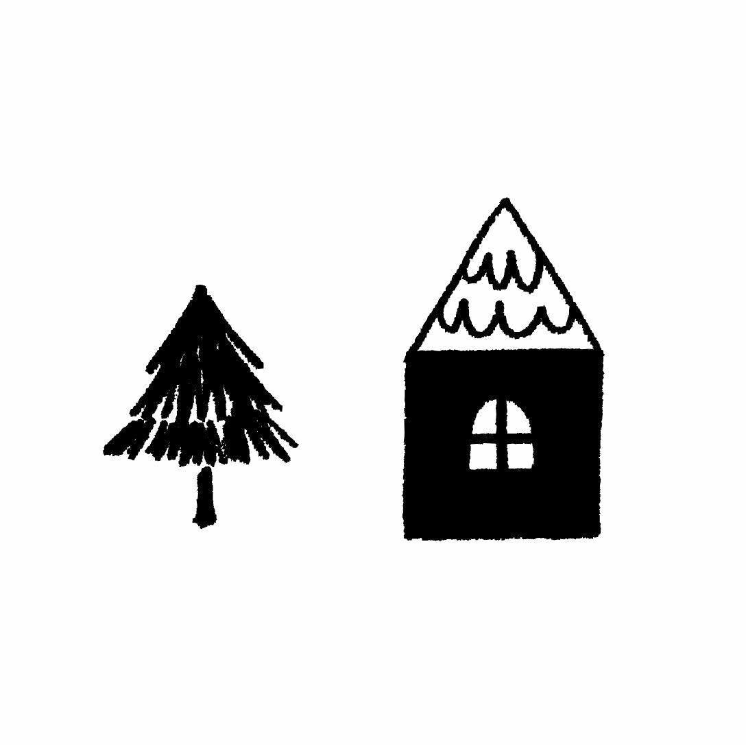 水縞 自在水晶印章 Combi｜房子與樹｜JAPAN