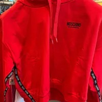 [S] MOSCHINO LOGO TAPE HOODIE JACKET,RED, ZUT172290110113 (SM881)