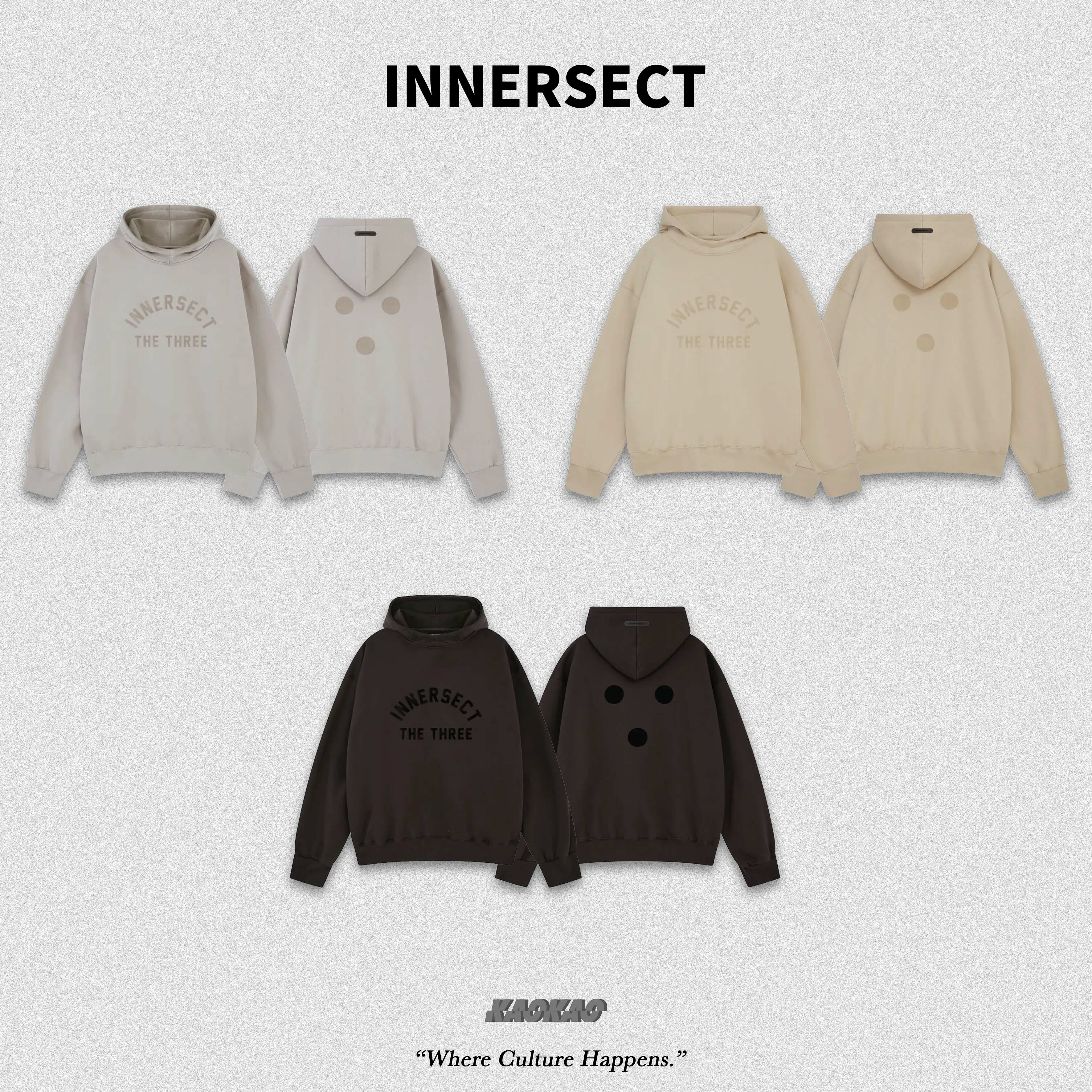現貨 INNERSECT 三生萬物 半高領 寶寶絨 背後三點 美式標語 LOGO 重磅 連帽T【INN24FWTHD200】