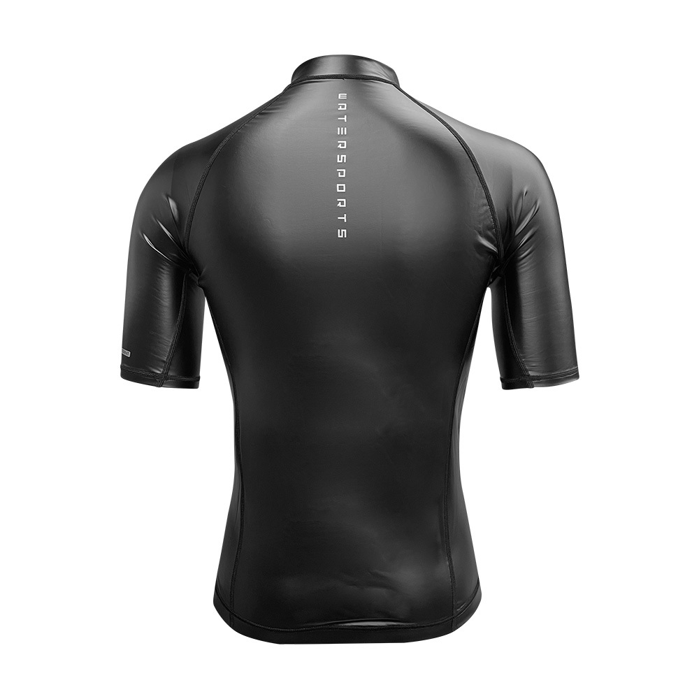 1mm 中性高領 PU 塗層游泳抓毛保暖夾克 - 黑