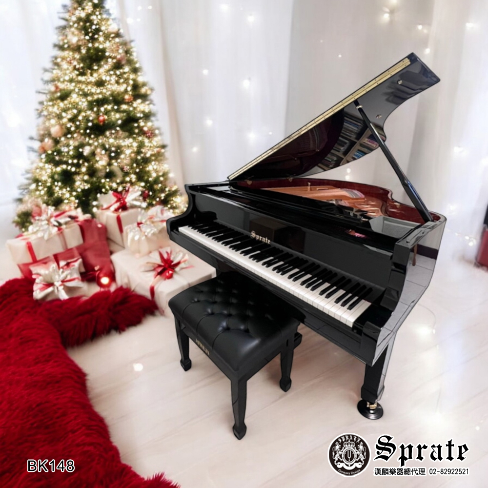 全新德國品牌 SPRATE 平台演奏鋼琴 BK148 鏡面黑色 baby琴 小型演奏琴 內建緩降琴蓋