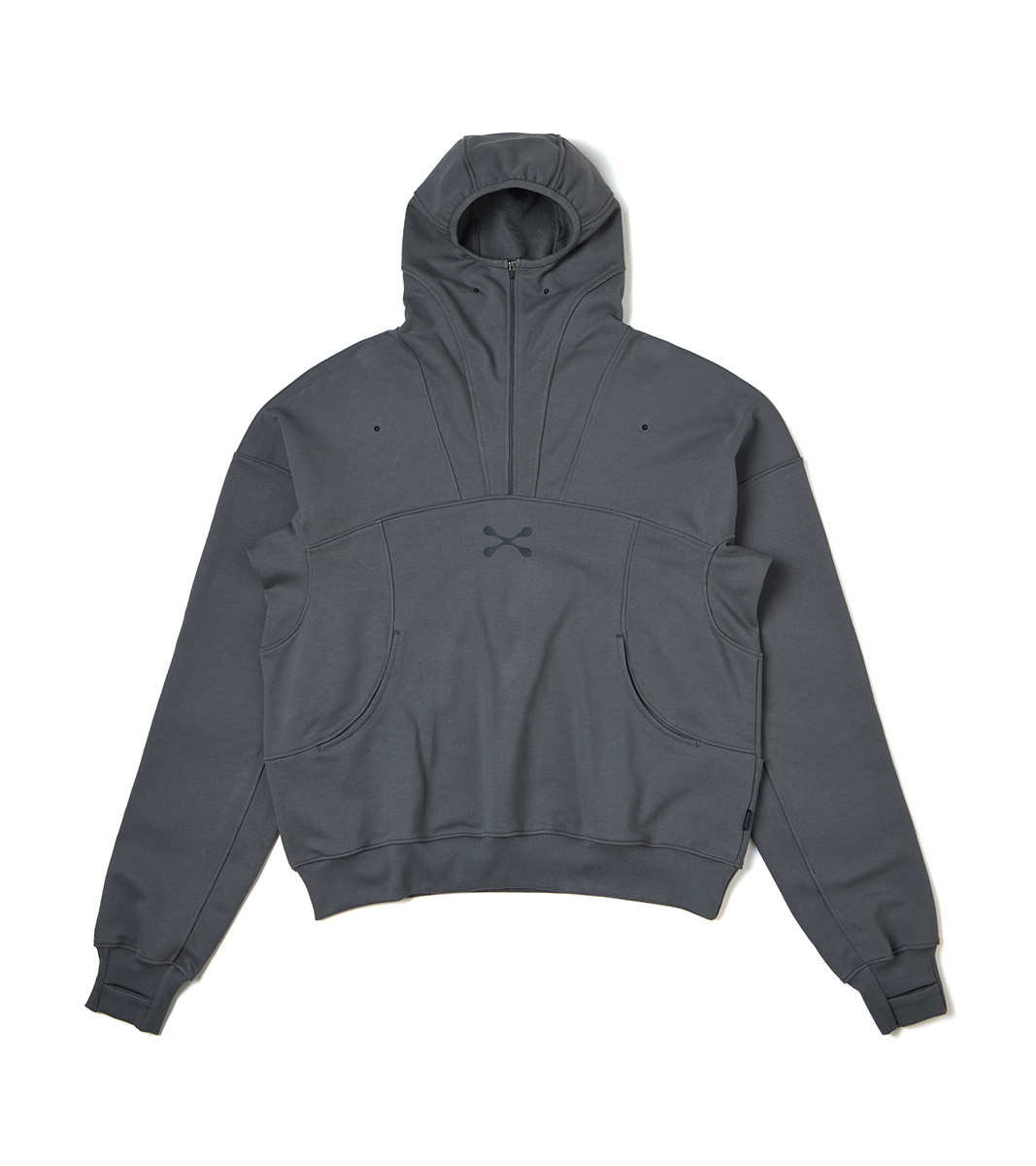 nozzle quiz® / Mask hoodie - 鐵灰