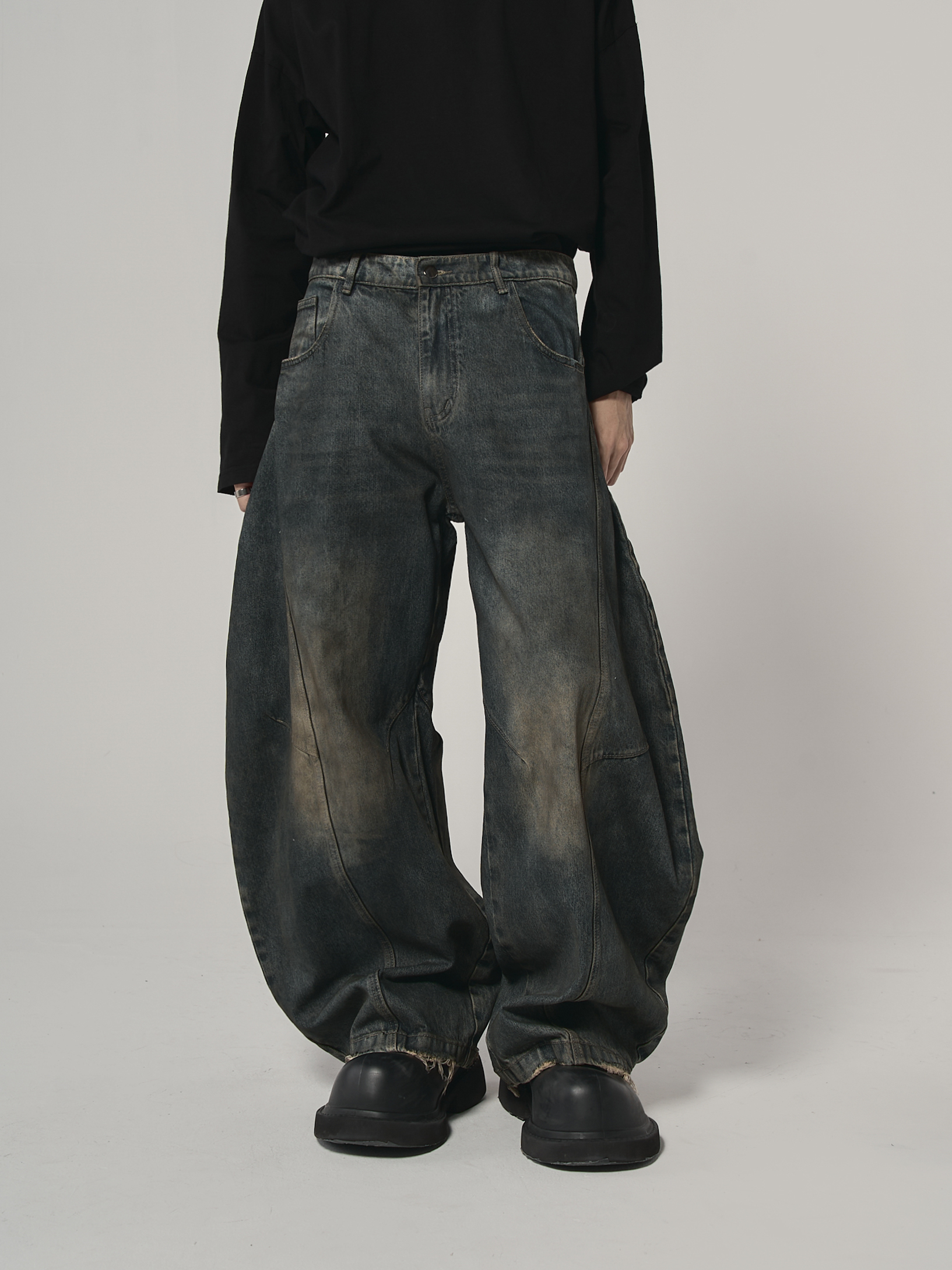 年代街頭牛仔彎刀長褲