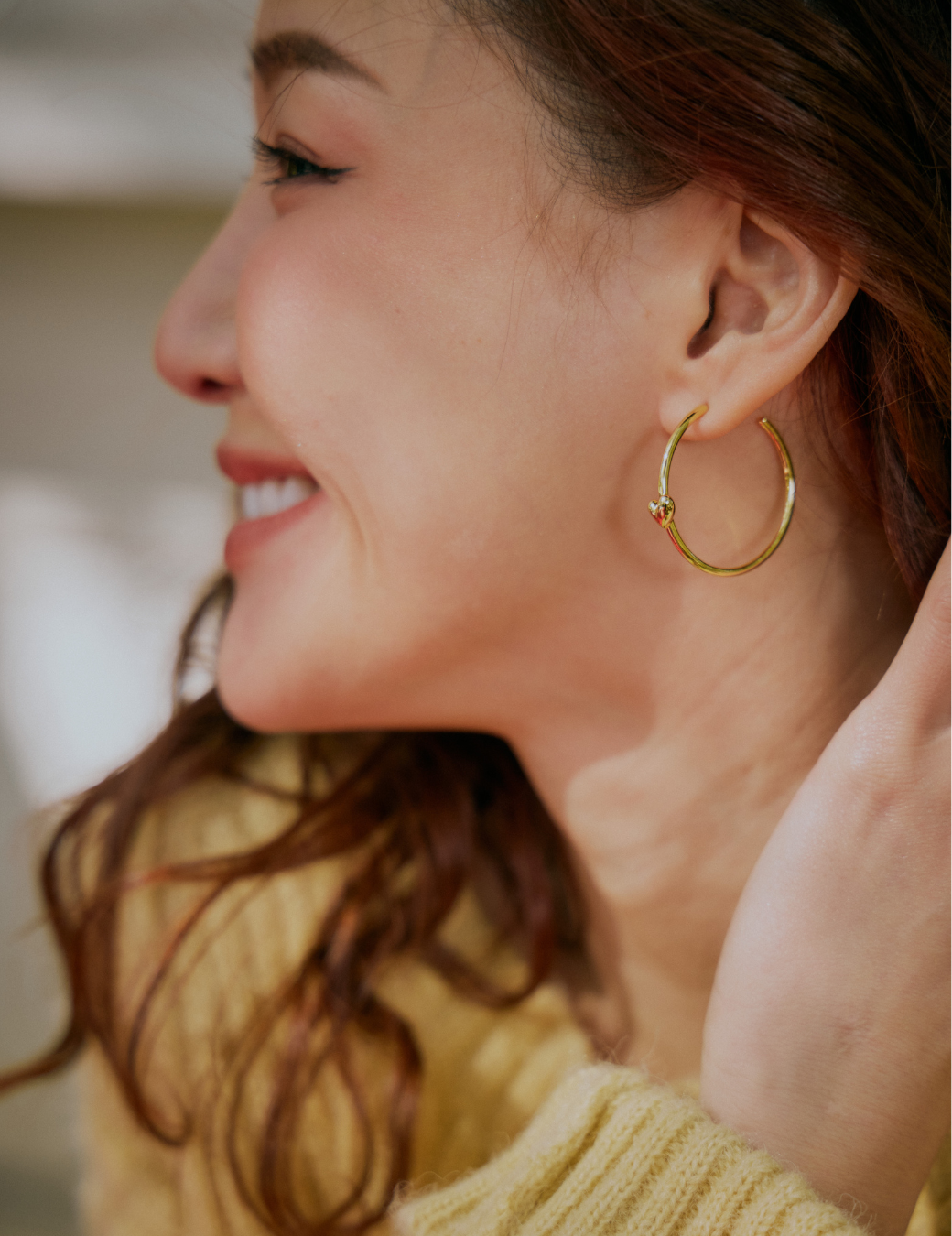 甜心圓圈耳環（金色）