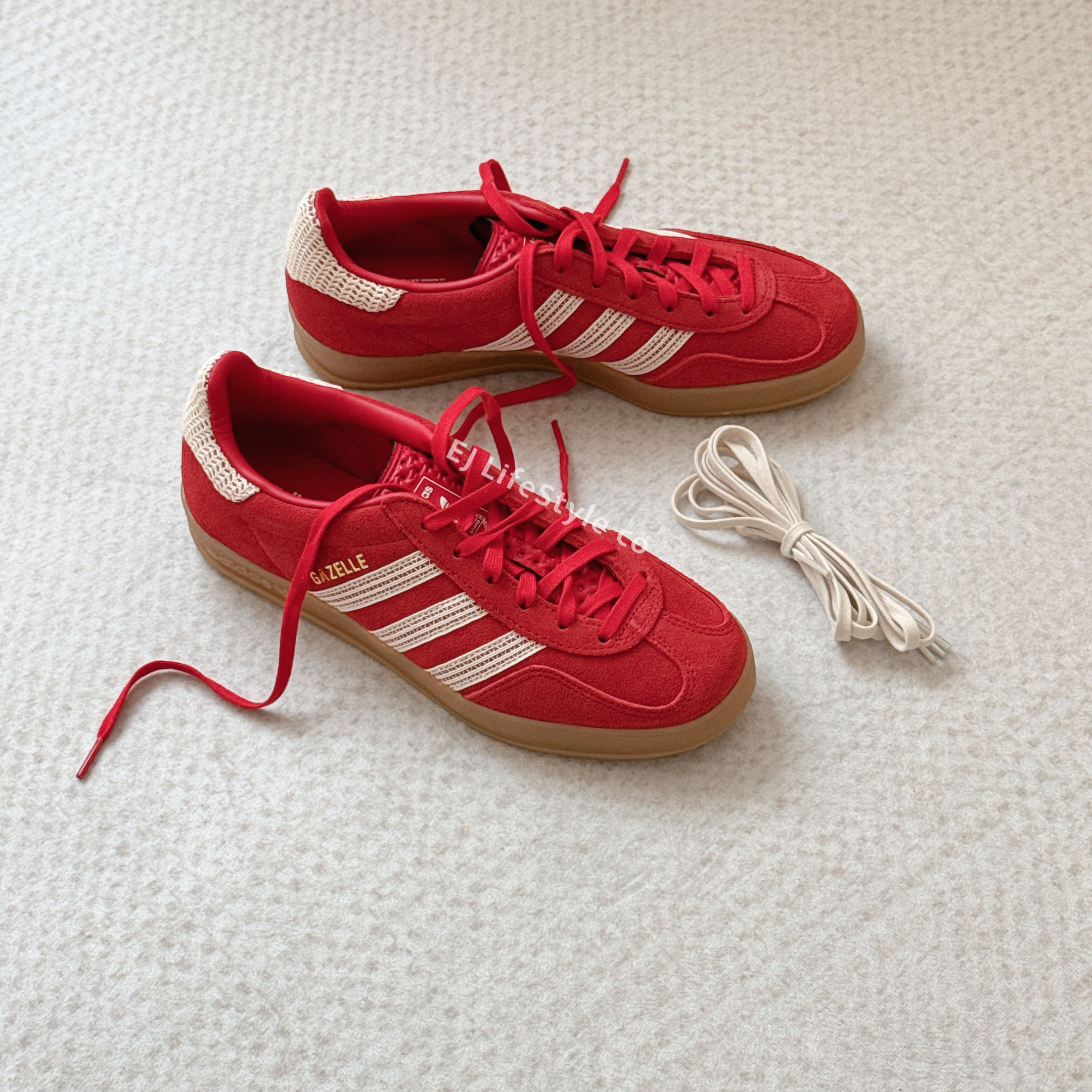 ADIDAS GAZELLE INDOOR 紅奶油 米白 焦糖底 復古 女鞋 JI2756 / 調貨
