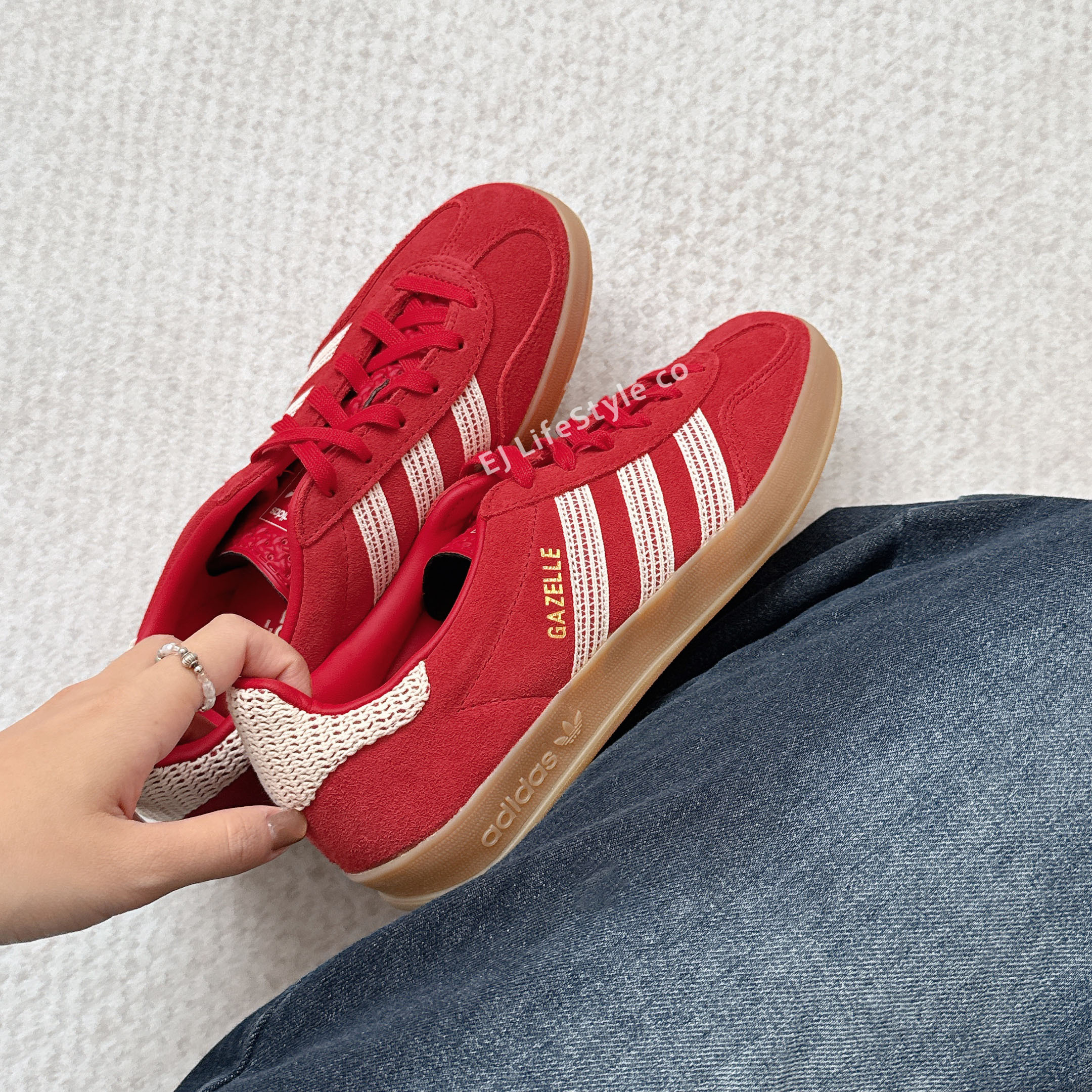 ADIDAS GAZELLE INDOOR 紅奶油 米白 焦糖底 復古 女鞋 JI2756 / 調貨