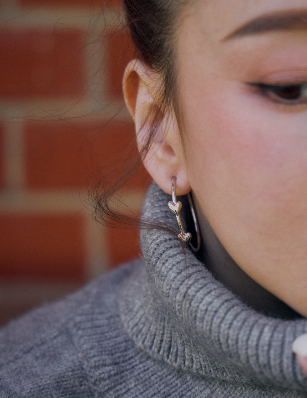 甜心圓圈耳環（銀色）