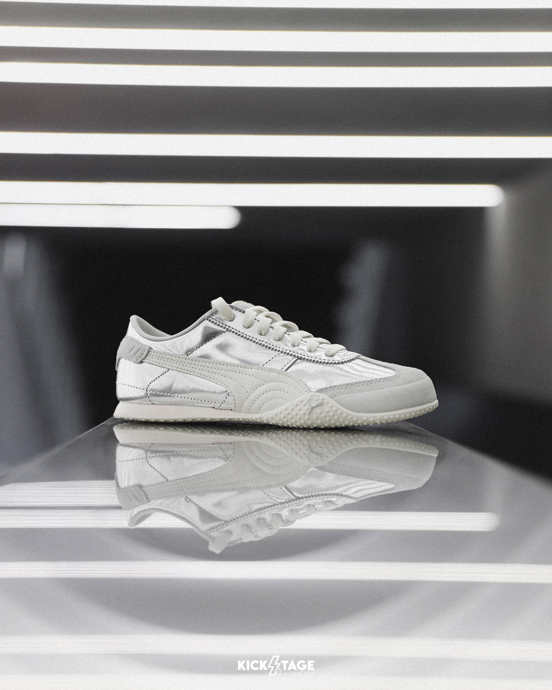 女鞋 PUMA Bella UT Leather 'Silver White' 復古銀 皮革 薄底 復古 運動鞋 休閒鞋【402186-06】