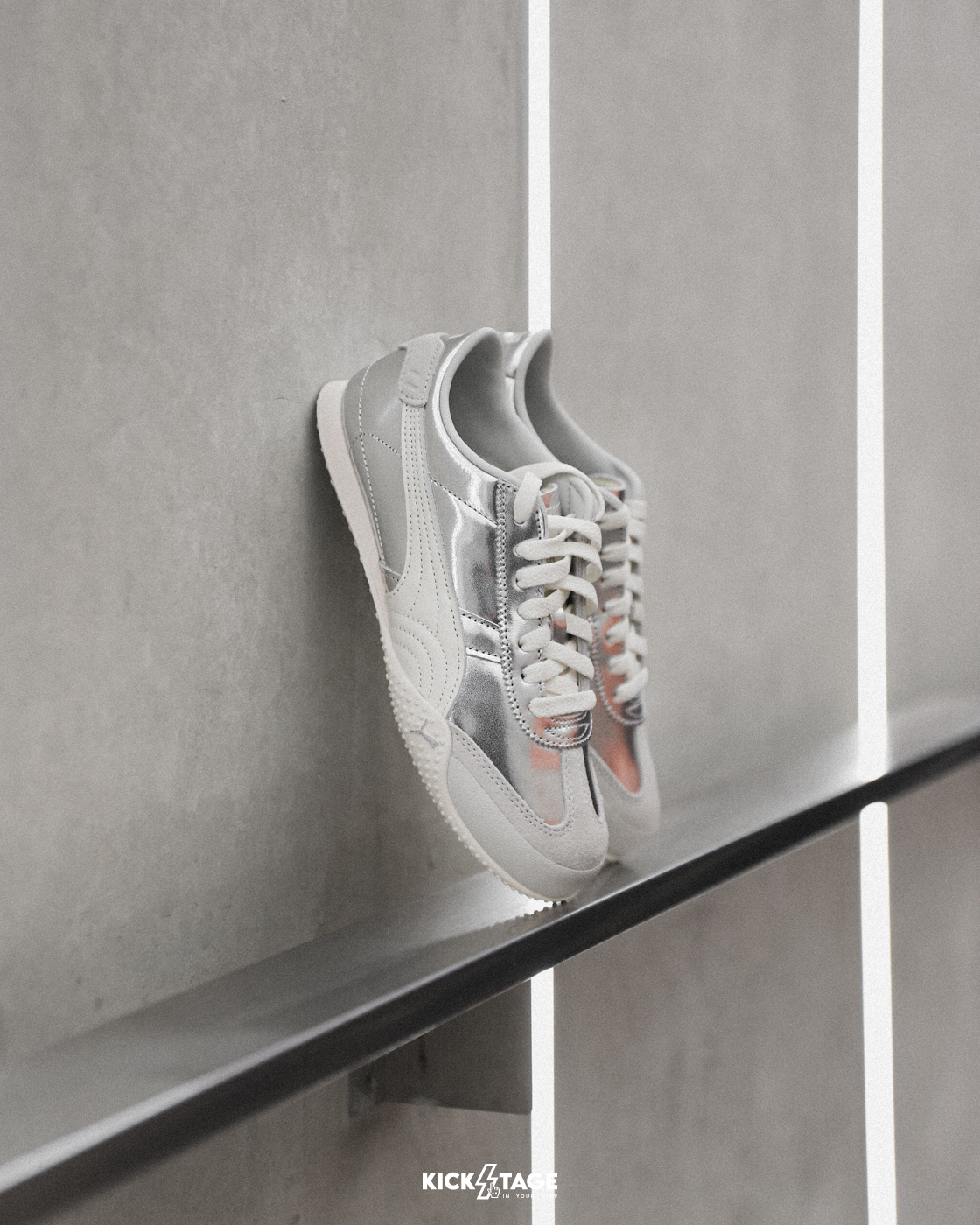 女鞋 PUMA Bella UT Leather 'Silver White' 復古銀 皮革 薄底 復古 運動鞋 休閒鞋【402186-06】