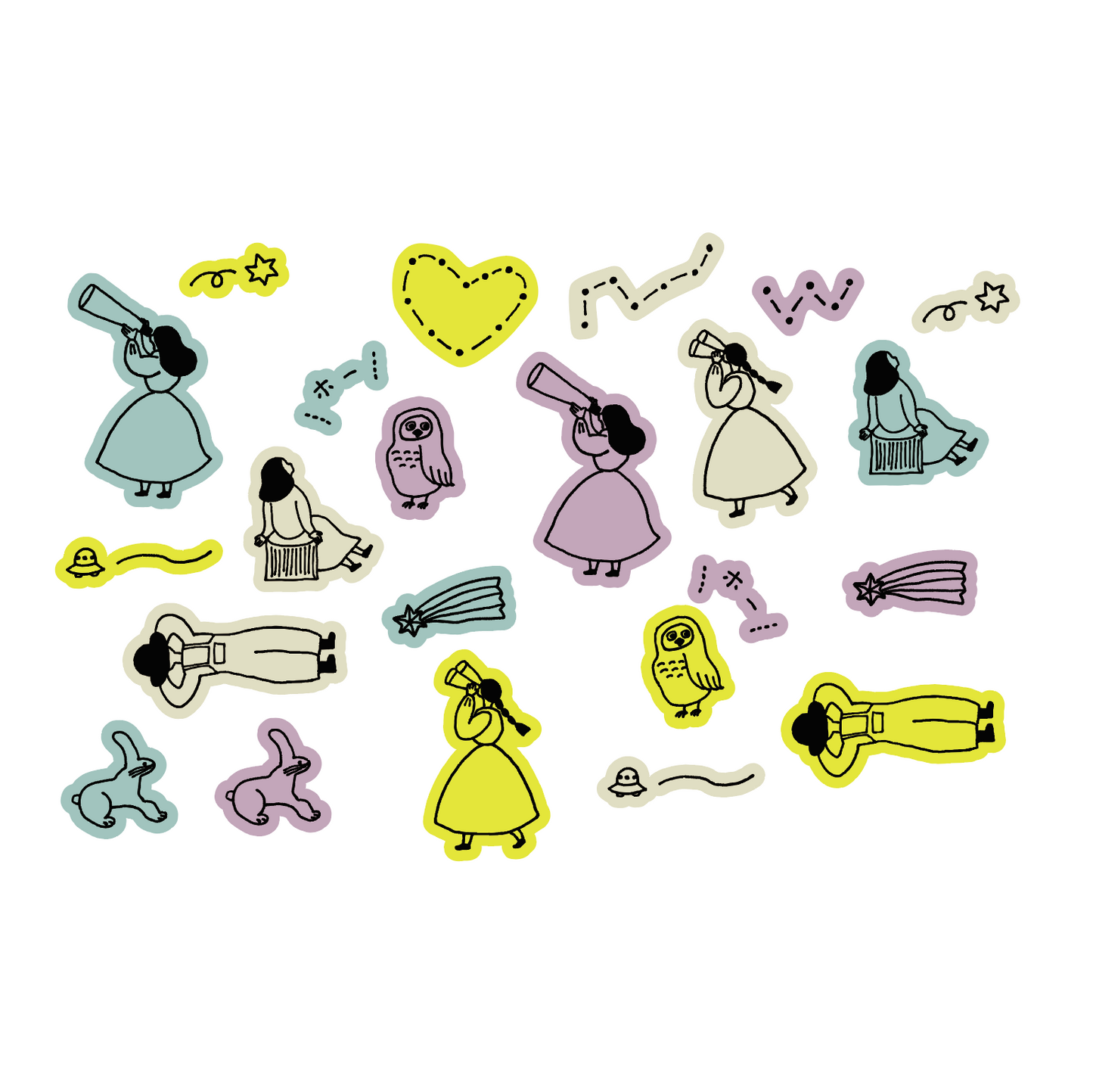 necktie x 水縞｜星空｜造型貼紙包 / 水縞 / 日本