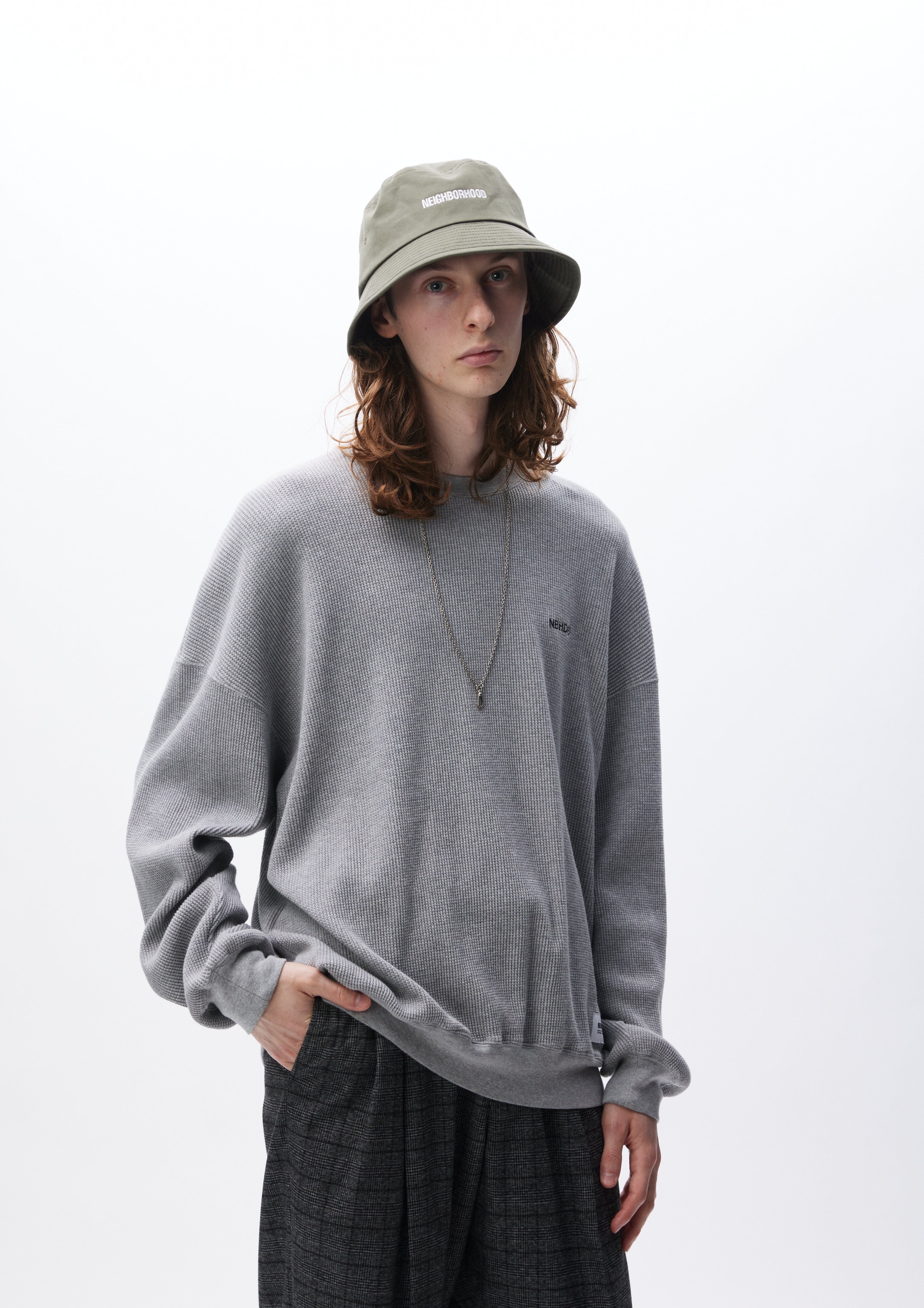 NEIGHBORHOOD WAFFLE FABRIC CREWNECK LS 242FPNH-CSM07