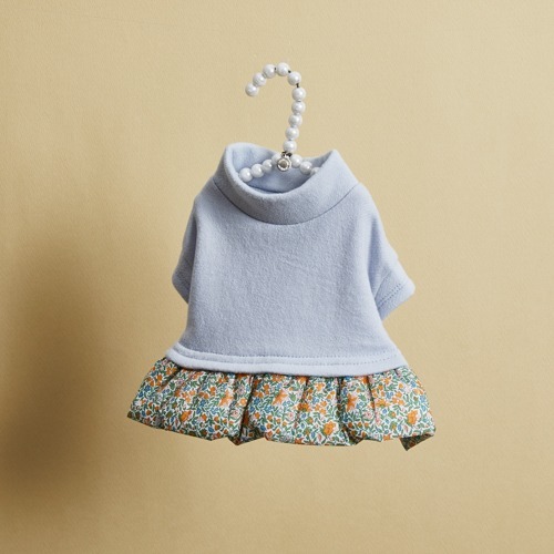 Louisdog Liberty 荷葉邊小熊 T shirt 天藍色