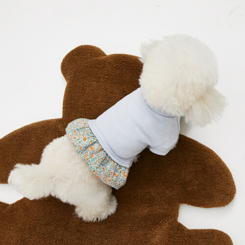 Louisdog Liberty 荷葉邊小熊 T shirt 天藍色