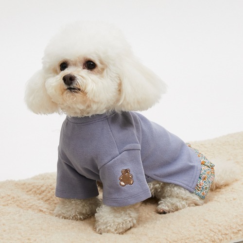 Louisdog Liberty 荷葉邊小熊 T shirt  深藍色