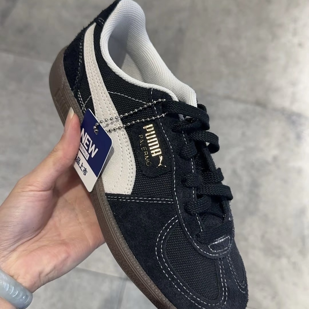 PUMA PALERMO VINTAGE ROSE 同款 朴彩英 米黑 焦糖底 396841-04