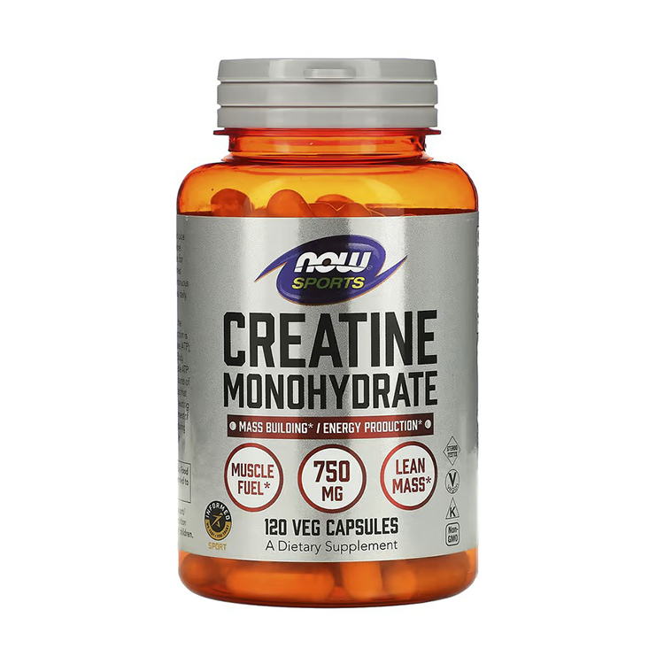 NOW Foods Sports Creatine Monohydrate, 4,500 mg, 120 Veg Capsules (750 mg per Capsule)