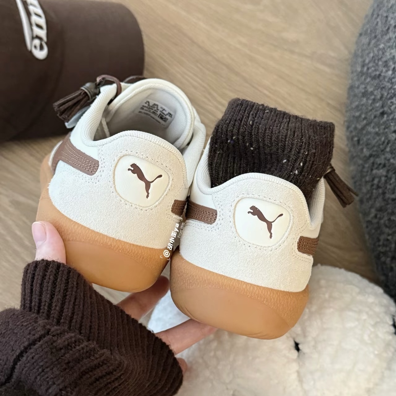 PUMA PALERMO WIDE LACE SD 焦糖拿鐵 奶油白 米白 咖啡色 402109-03