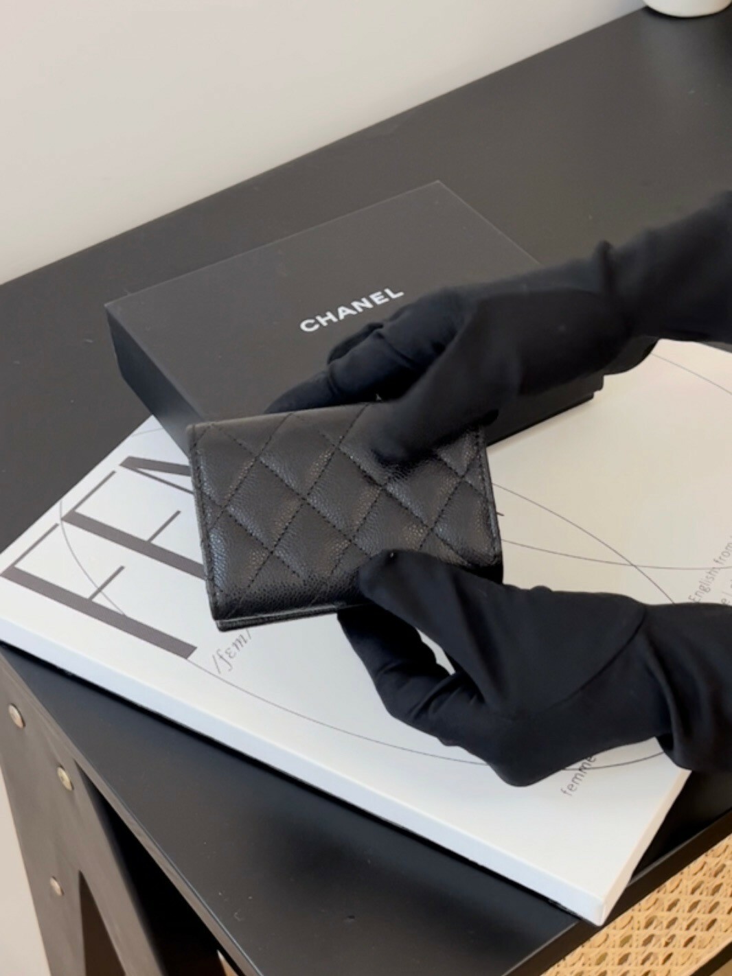 CHANEL｜COCO 迷你三折短夾 黑金