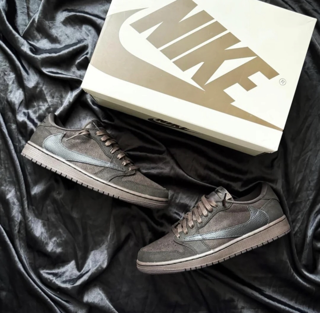 【APAIR】預購 Travis Scott x Nike Air Jordan 1 Low OG "Velvet Brown" 巧克力 摩卡 黑棕 倒鉤 DM7866-202