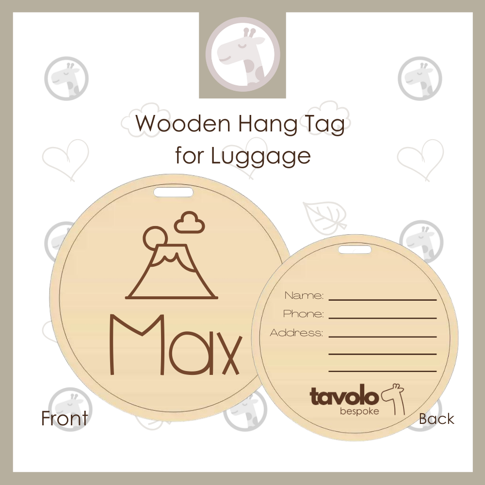 Personalised Beech Luggage Tag