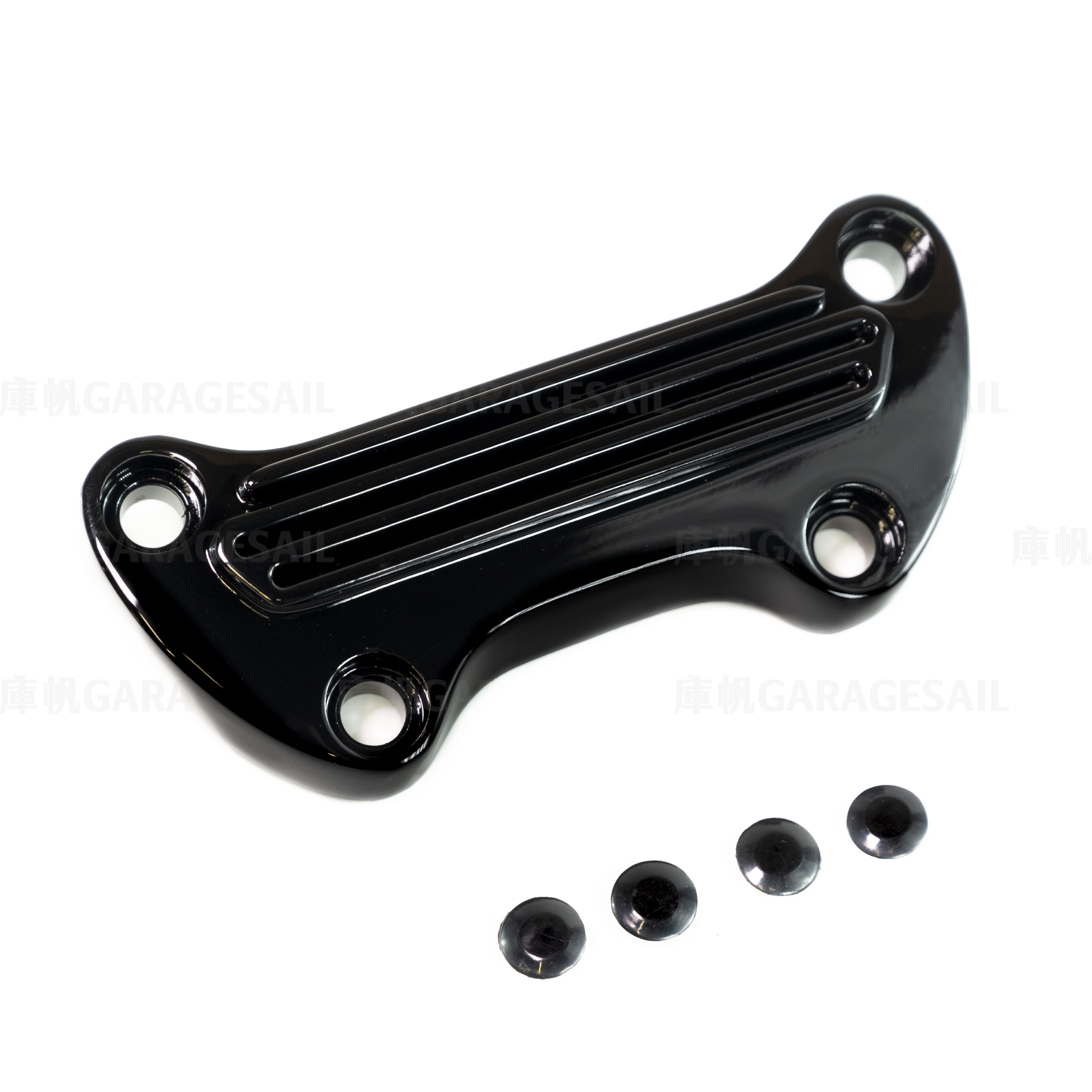 Drag 哈雷專用 冠座上蓋 鰭片 - 亮黑