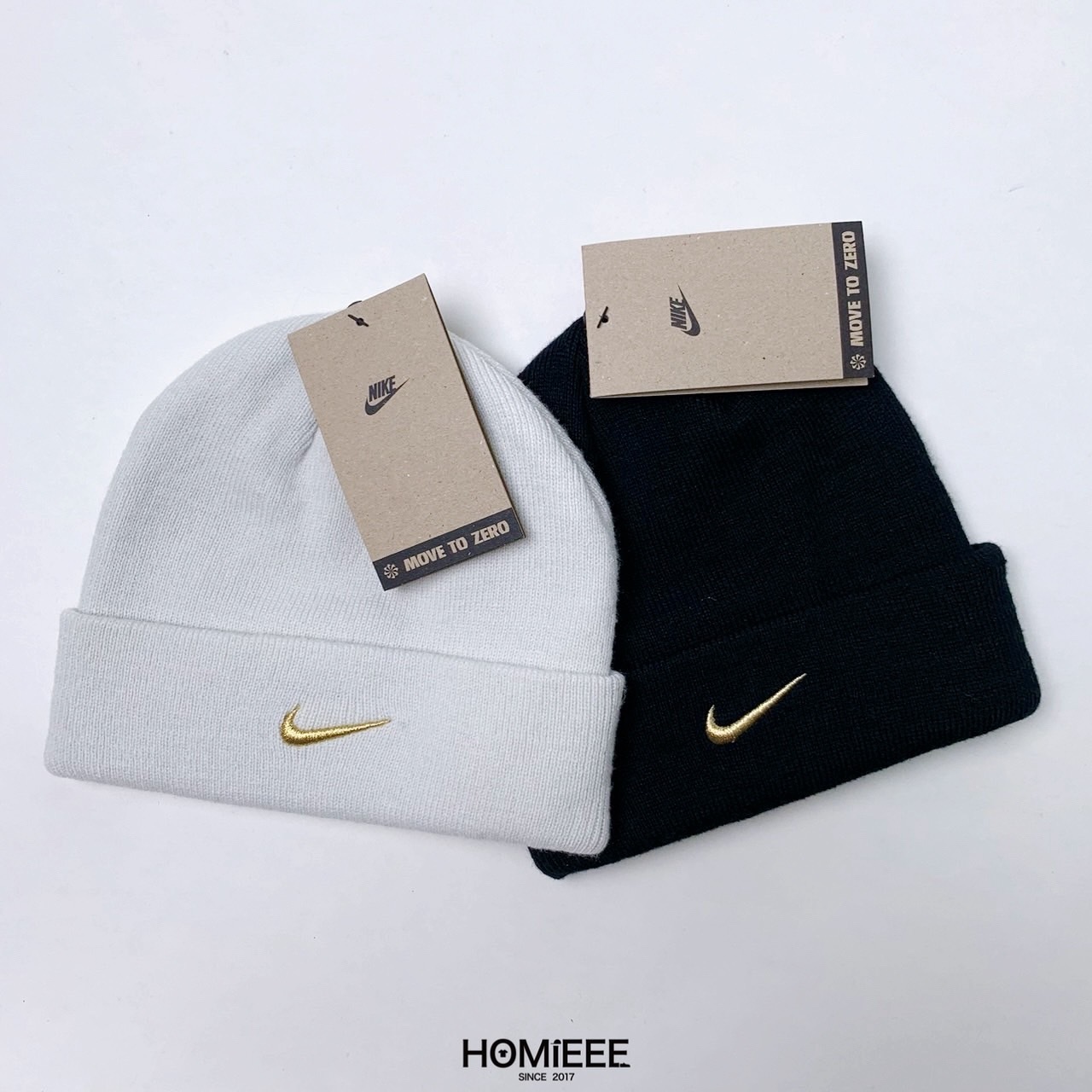 Nike Nsw Beanie 毛帽 經典勾勾 貼布 雙面戴 黑色 米灰 男女 [HF7024]