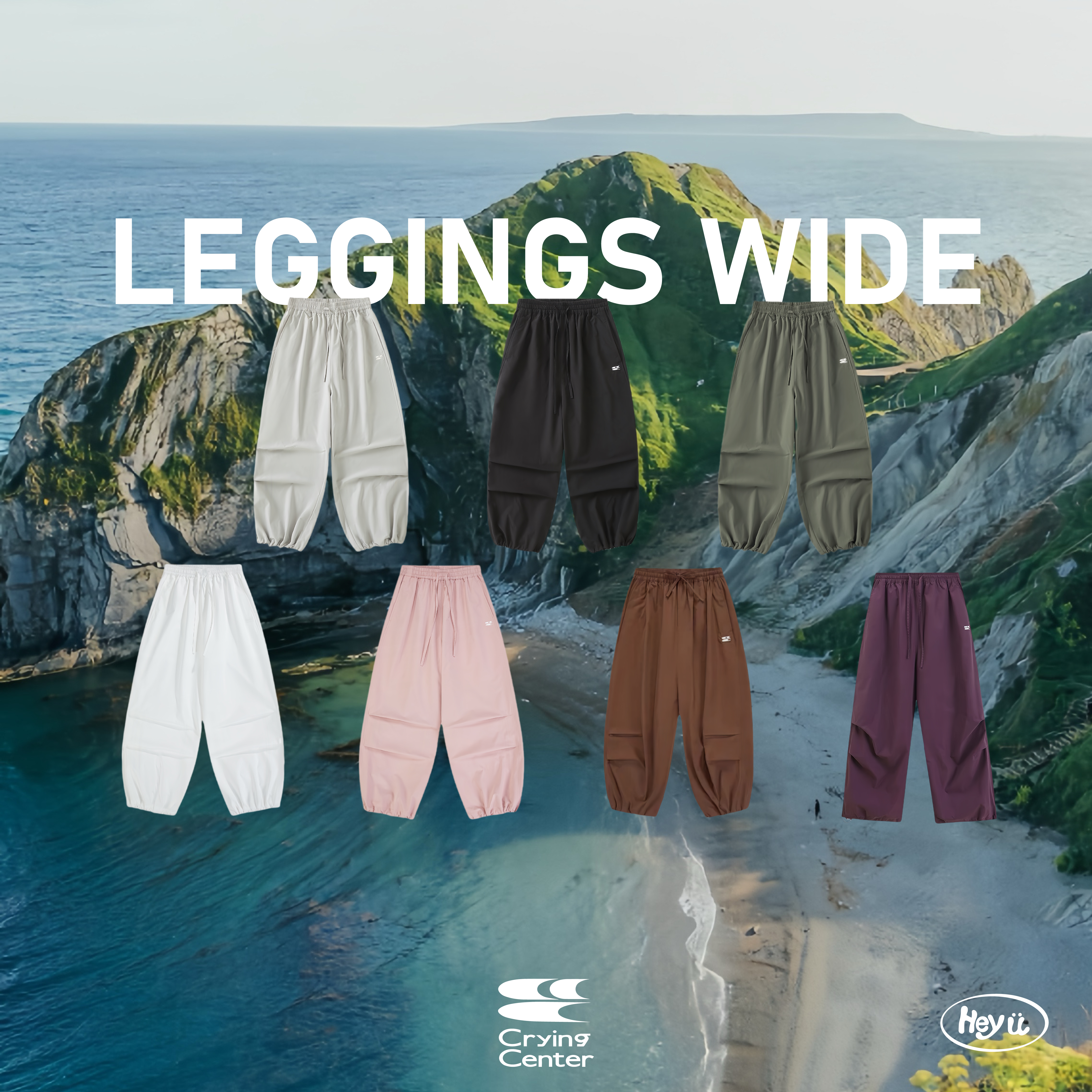 Crying Center美式工裝束腳褲(米灰/黑/灰綠/白/粉/焦糖棕/葡萄紫)