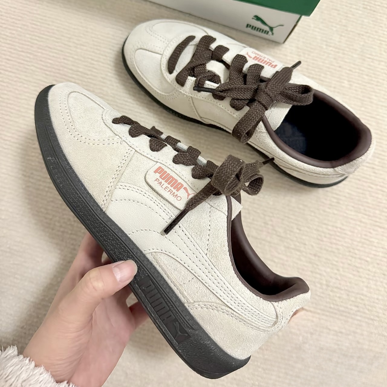 PUMA PALERMO 灰粉 米灰粉 棕裸粉 大地色 美拉德色系 德訓鞋 休閒鞋 396463-28