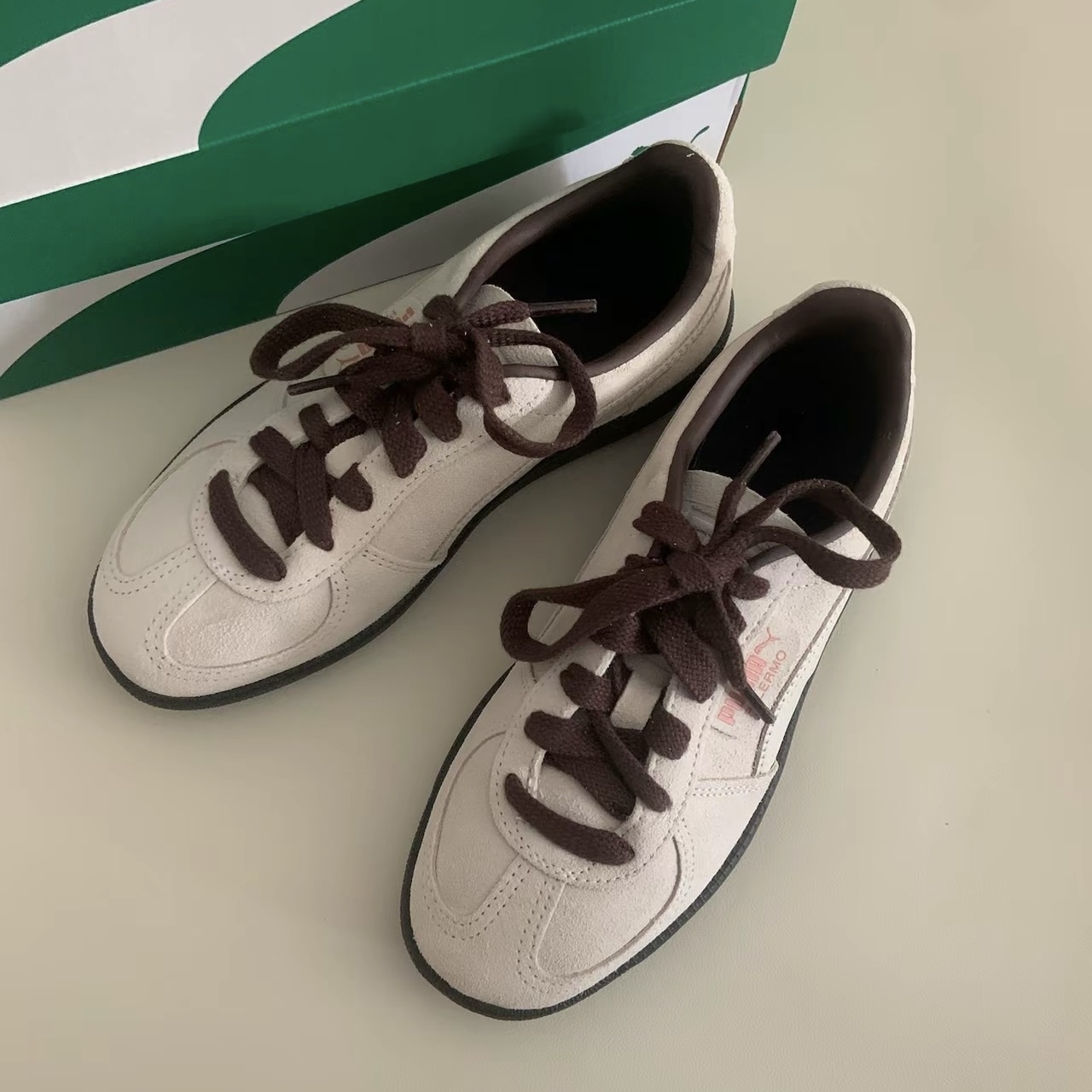 PUMA PALERMO 灰粉 米灰粉 棕裸粉 大地色 美拉德色系 德訓鞋 休閒鞋 396463-28