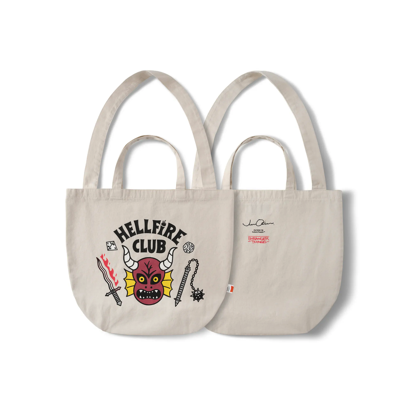 【現貨】FILTER017® X Stranger Things X Jun Oson Hellfire Club Tote Bag /地獄火俱樂部托特包