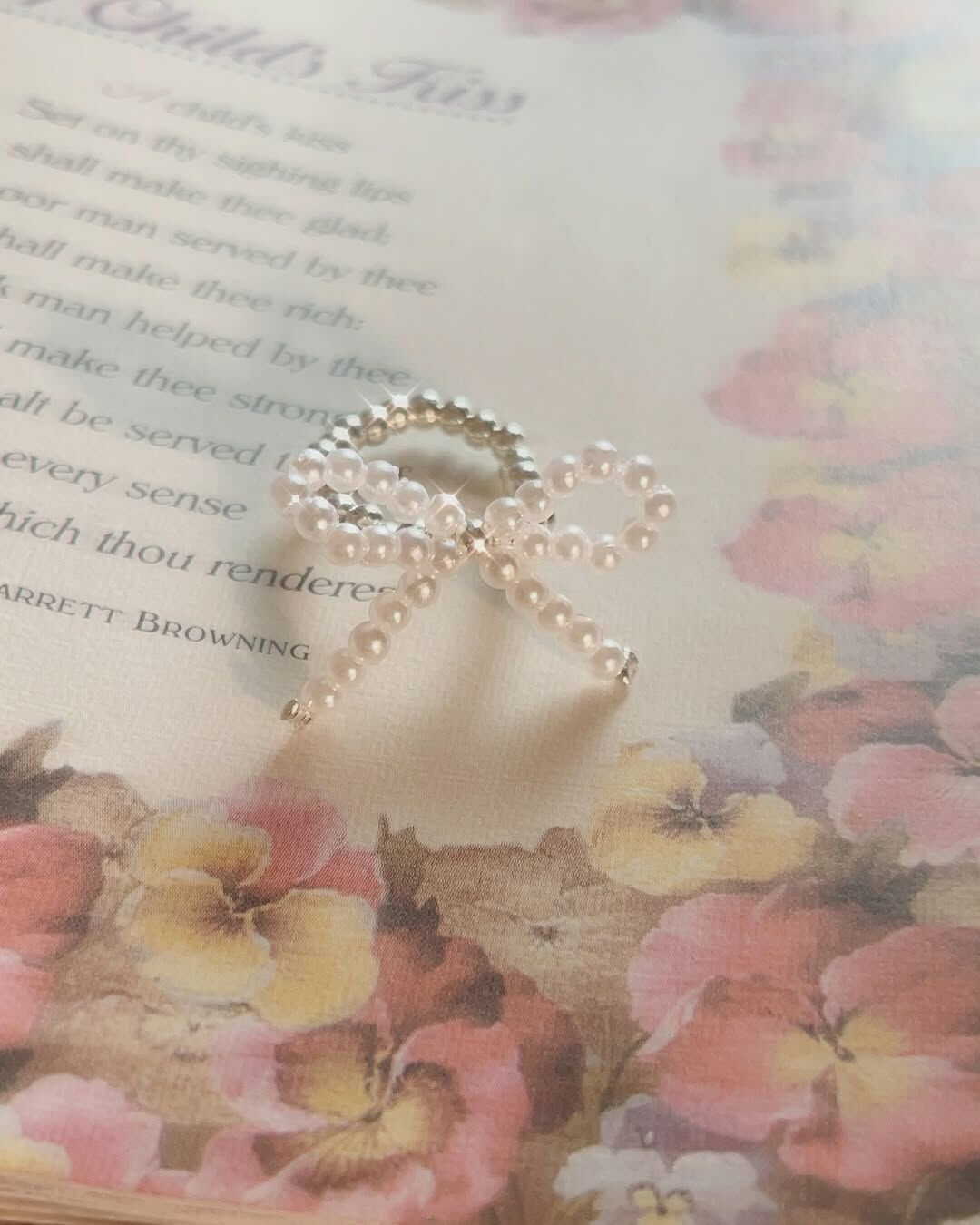 [🎀珍珠蝴蝶結彈力戒] R22 Pearl ribbon ring