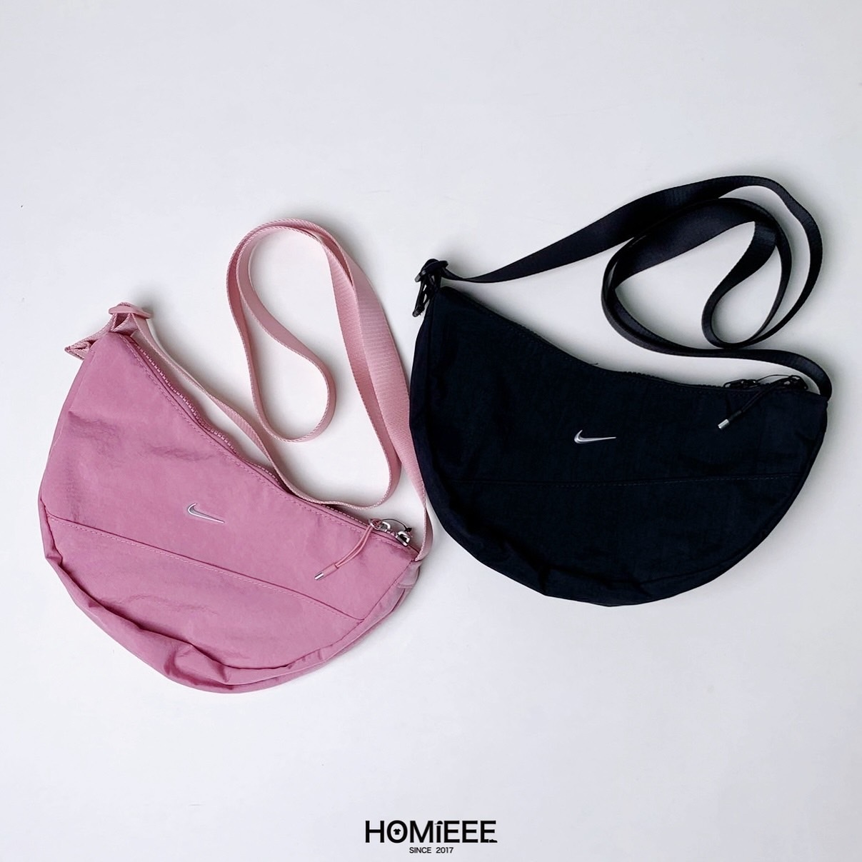 Nike Aura Crescent Crssbdy 腰包 半月包 黑色 粉色 [HQ4370-010]