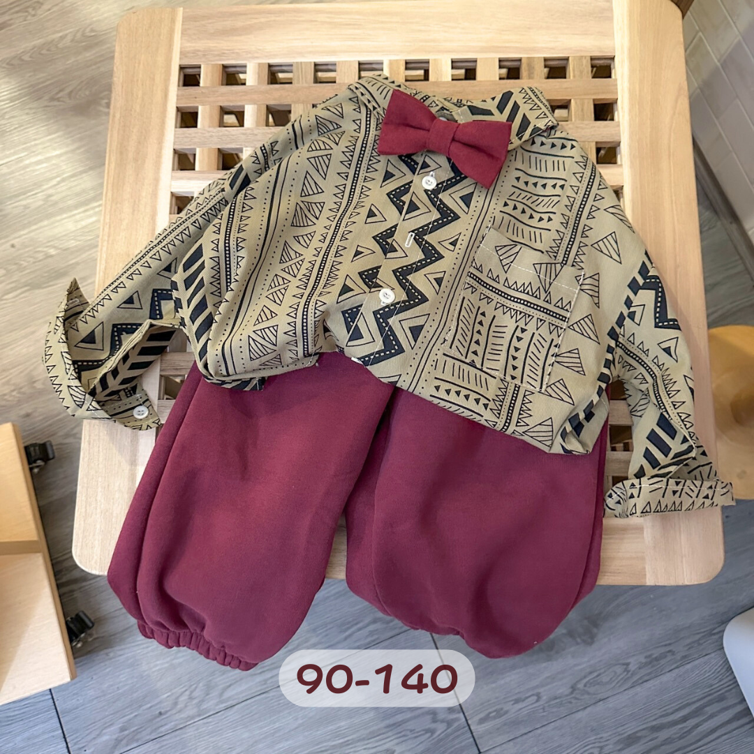 幾何圖形長袖襯衫