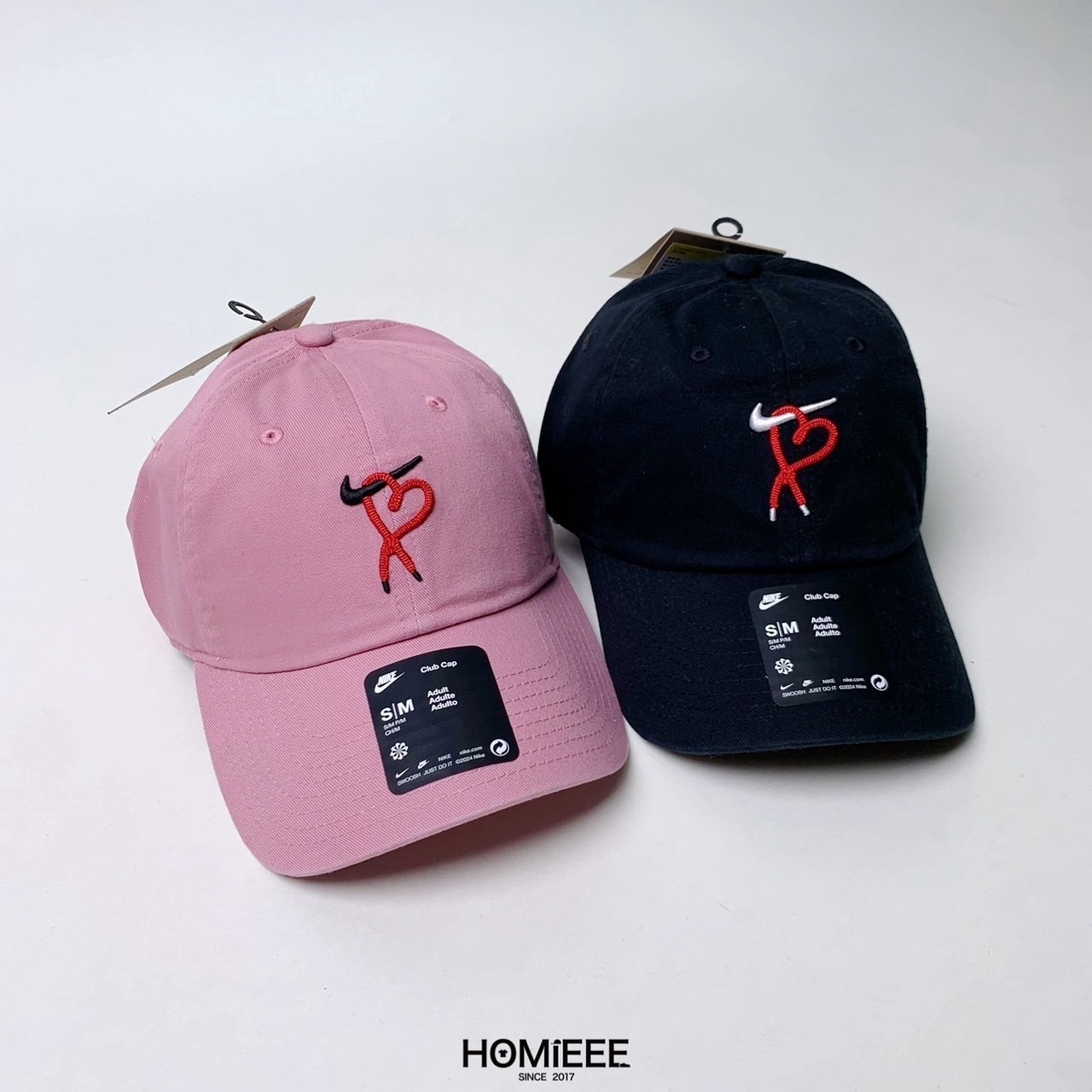 Nike Unisex Cap 老帽 刺繡 愛心 勾勾 黑色 粉色 [HV8697-010]