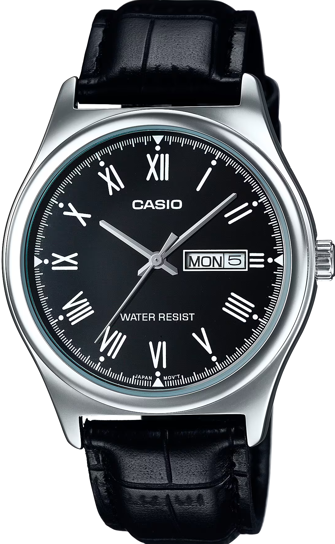 萬年鐘錶 - CASIO  復古時尚羅馬字星期日期皮革款中性錶 MTP-V006L-1B  錶徑38MM