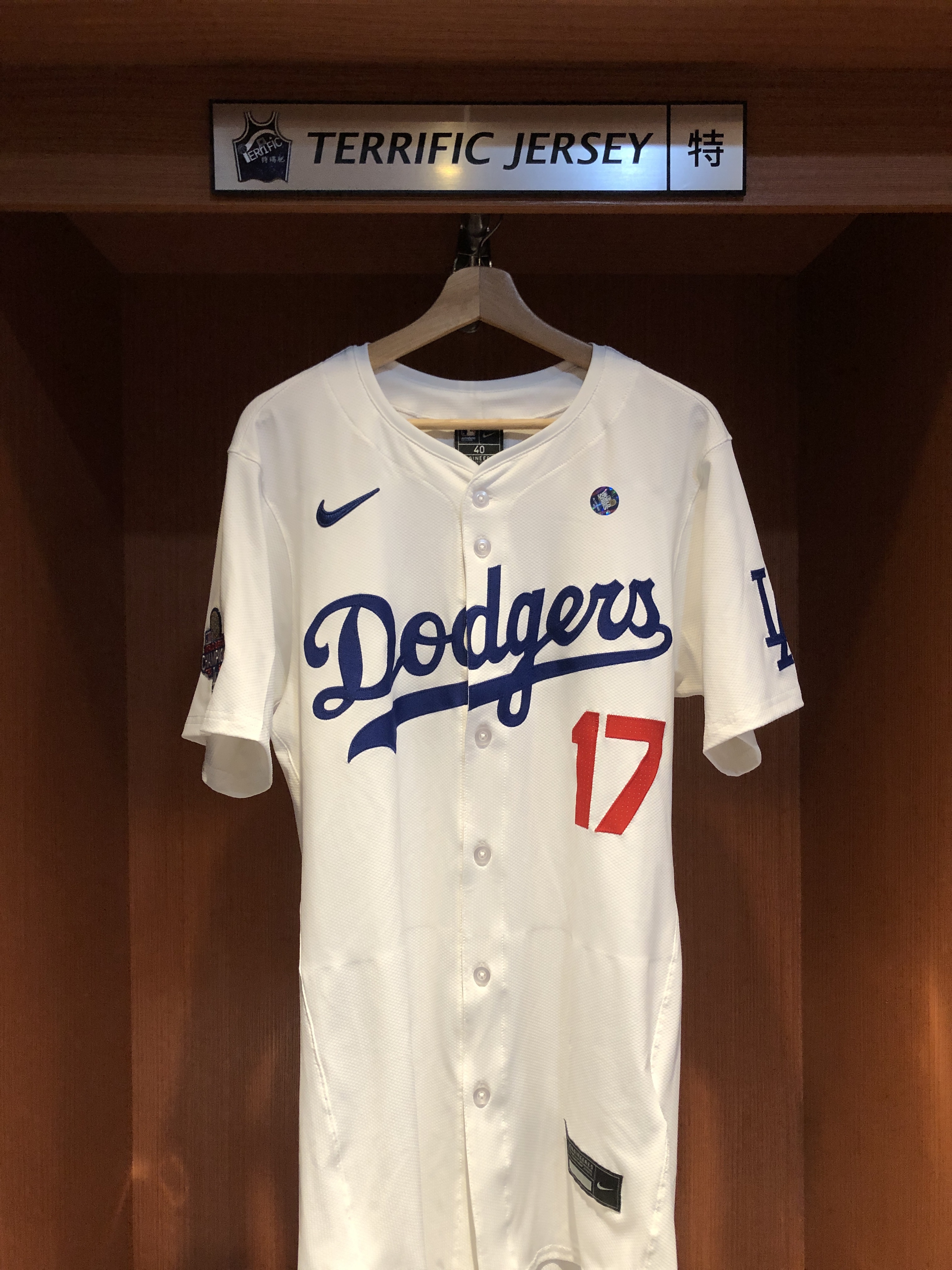 MLB球衣 Shohei Ohtani 洛杉磯道奇白 冠軍臂章 大谷翔平 23-24 Nike Elite Player Name Jersey 球員版 電繡 全新