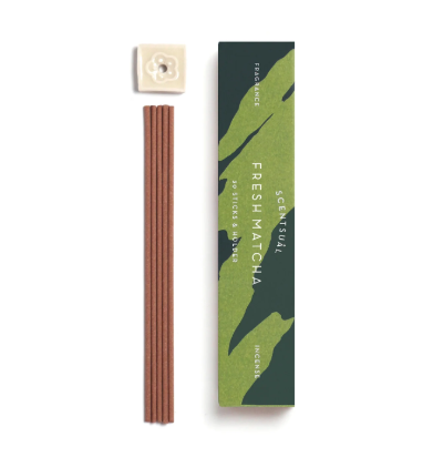 日本香堂 Nippon Kodo Scentsual Incense - Fresh Matcha 綠茶香 *30支包陶瓷香座